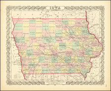 Iowa Map By Joseph Hutchins Colton