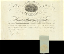 (Charles Lucien Bonaparte, Prince of Canino and Musignano - American Antiquarian Society Membership Certificate) Olim Meminisse Juvabit