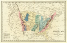(First Geological Mapping West of the Mississippi) A Geological Map of the United States By Hinton, Simpkin & Marshall