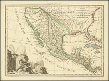 Southwest, Utah, Rocky Mountains, Utah, Mexico and California Map By Conrad Malte-Brun