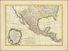 South, Texas, Southwest and Mexico Map By Jean Lattré