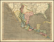 Texas, New Mexico, Mexico, Central America and California Map By Sherwood, Neely & Jones