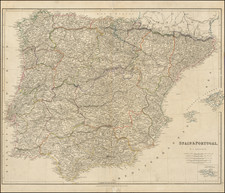 Spain and Portugal Map By John Arrowsmith