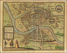 England Map By Georg Braun  &  Frans Hogenberg