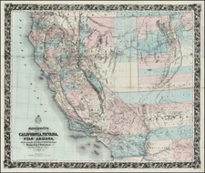 Southwest, Rocky Mountains and California Map By H.H. Bancroft & Company / William H. Knight