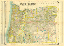 Oregon Map By J.K. Gill & Co. / Huber and Maxwell