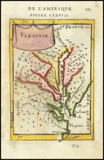 Mid-Atlantic, Southeast and Virginia Map By Alain Manesson Mallet