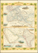 Europe, India, Central Asia & Caucasus, Middle East and Arabian Peninsula Map By John Tallis