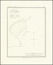 [ First Map of Los Angeles / San Pedro Harbor ]  Mouillage De San Pedro By Eugene Duflot De Mofras