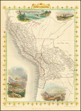 Paraguay & Bolivia and Peru & Ecuador Map By John Tallis