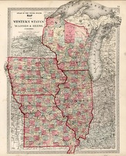 Midwest and Plains Map By H.H. Lloyd / Warner & Beers