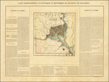 (Washington, D.C.)  Carte Geographique, Statistique et Historique Du District De Colombie