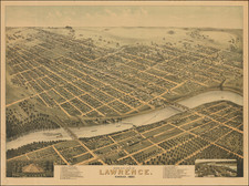 Bird's Eye View of Lawrence.  Kansas, 1880