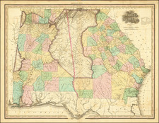 South, Alabama and Georgia Map By Henry Schenk Tanner