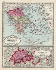 Europe, Switzerland and Greece Map By H.C. Tunison