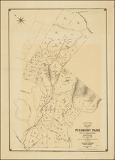 [ Piedmont, California ]    Revised Map of Piedmont Park Filed in the Records Office of Alameda County, April 25th 1883