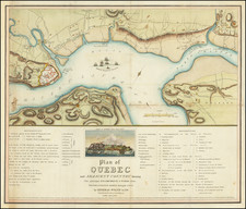 Plan of Quebec and Adjacent Country Shewing The principal Encampments & Works of the British & French Armies during the Siege by General Wolfe in 1759.  Reduced from the M.S.S. Map of Capt. J.B. Glegg, by John Melish.