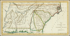 Florida, South, Mississippi, Tennessee, Southeast, Georgia, North Carolina and South Carolina Map By Jedidiah Morse  &  Charles Dilly