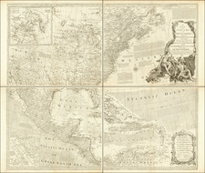 United States and North America Map By Robert Sayer