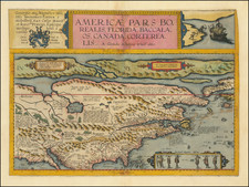 Polar Maps, United States and North America Map By Cornelis de Jode