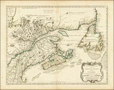 New England and Eastern Canada Map By Jacques Nicolas Bellin