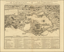 Plan du Port de la Ville, et des Forteresses de Carthagene... Plan van... Cartagena. By Covens & Mortier