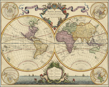 Mappe-Monde Dresse sur les Observations de Mrs de l'Academie Royale des Sciences et quelques autres et surles memoirs les plus recens Par M. De L'Isle . . .  By Johannes Covens  &  Cornelis Mortier