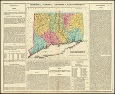 Connecticut Map By Henry Charles Carey  &  Isaac Lea