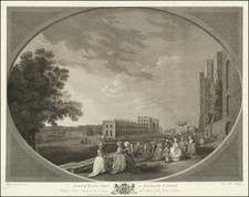 South East View of Windsor Castle With the Royal Family on the Terrace and A View of the Queen's Palace