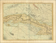 Florida, Cuba and Bahamas Map By Robert Sayer