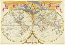 Mappemonde a l'usage de l'Instr.on. par Guillaume Delisle et Philippe Buache Premiers Geographes et de l'Academie des Sciences. Revue e Augmentee des Nles. Decouvertes par Dezauche . . . 1790 By Jean-Claude Dezauche