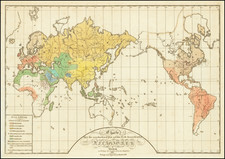 World Map By Verlag des Landes Industrie Comptoirs
