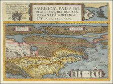 Polar Maps, United States and North America Map By Cornelis de Jode
