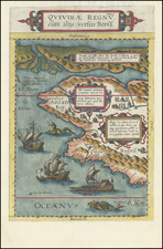 Polar Maps, Pacific Northwest, Oregon, Washington, Alaska, California, Western Canada and British Columbia Map By Cornelis de Jode