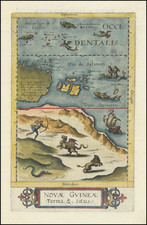 Australia and Other Pacific Islands Map By Cornelis de Jode