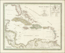 Caribbean Map By Carl Ferdinand Weiland