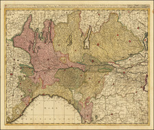 Northern Italy Map By Valk & Schenk