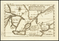 New England, Midwest and Canada Map By Baron de Lahontan