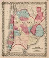 South America Map By Joseph Hutchins Colton