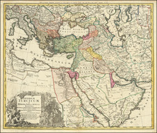 Turkey, Middle East and Turkey & Asia Minor Map By Johann Baptist Homann