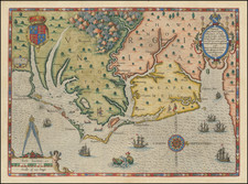 Mid-Atlantic, Southeast, Virginia and North Carolina Map By Theodor De Bry / John White