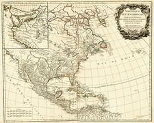 North America Map By Gilles Robert de Vaugondy