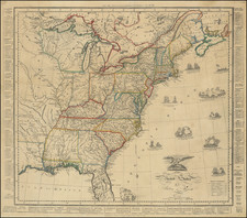 United States Map By Thomas Kensett  &  W. Shelton