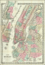 New York City Map By G.W.  & C.B. Colton