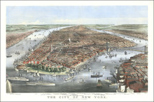 New York City Map By Nathaniel Currier  &  James Merritt Ives