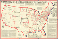 United States and World War II Map By Constitutional Educational League / Cloyd Gill / Joseph P. Kamp