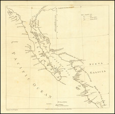 Baja California and California Map By James Burney