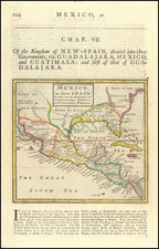 Mid-Atlantic, Southeast, Texas, Southwest and Central America Map By Herman Moll