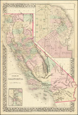 California Map By Samuel Augustus Mitchell Jr.