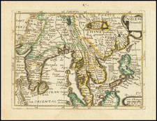 India, Southeast Asia, Philippines, Malaysia and Thailand, Cambodia, Vietnam Map By Antoine De Fer